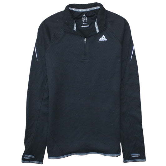 Adidas Women Black 1/2 Zip ClimaWarm Running Sweatshirt UK 8-10