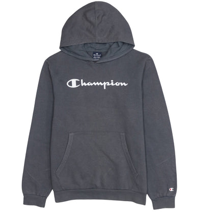 Champion Boys Grey 2XL Pullover Hoodie with Logo Print