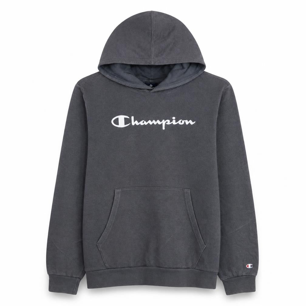 Champion Boys Grey 2XL Pullover Hoodie with Logo Print