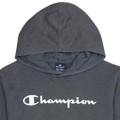 Champion Boys Grey 2XL Pullover Hoodie with Logo Print