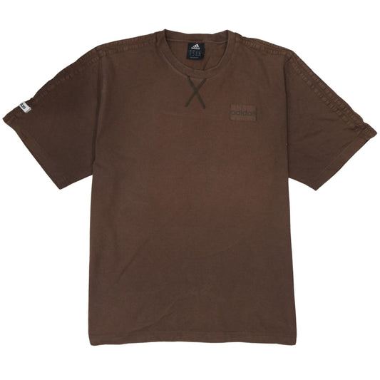 Adidas Men's Brown XL Regular Fit Cotton Crew Neck T-Shirt