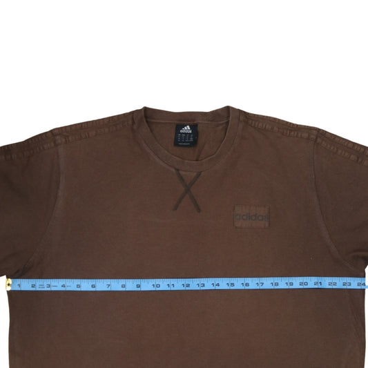 Adidas Men's Brown XL Regular Fit Cotton Crew Neck T-Shirt