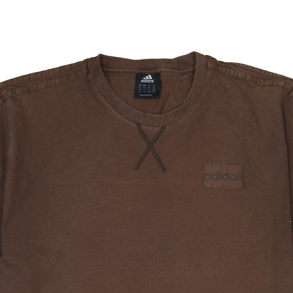 Adidas Men's Brown XL Regular Fit Cotton Crew Neck T-Shirt