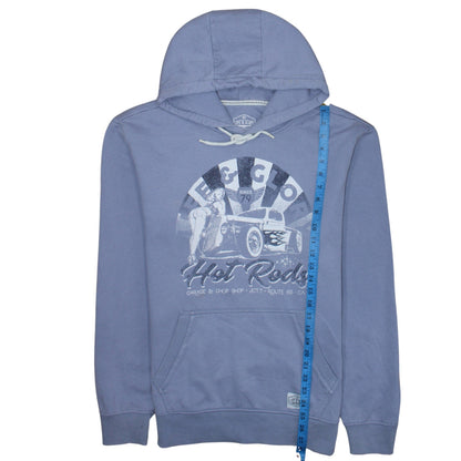 Life & Glory Women’s Blue Pullover Hoodie Size 2XL Hot Rod Graphic Print