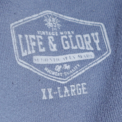Life & Glory Women’s Blue Pullover Hoodie Size 2XL Hot Rod Graphic Print