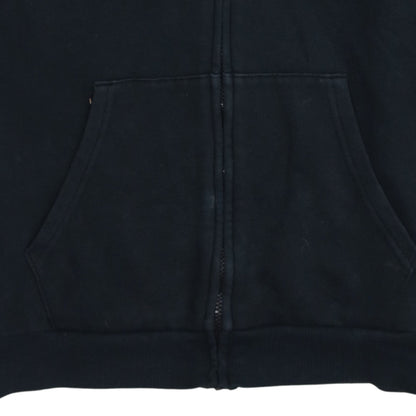 Puma Men's Black Full Zip Hoodie L Sports Logo Fleece
