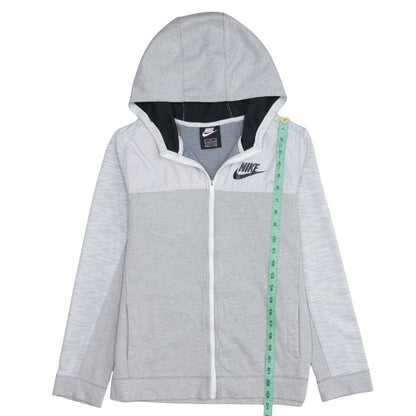 Nike Boys Grey Full Zip Hoodie Sweatshirt XL 13-15 Years Hooded Logo