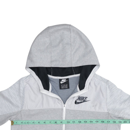 Nike Boys Grey Full Zip Hoodie Sweatshirt XL 13-15 Years Hooded Logo