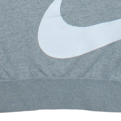 Nike Men's Grey Swoosh Logo Crew Neck Sweatshirt Size S