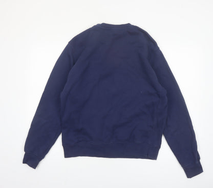 Nike Men's Blue Crew Neck Pullover Sweatshirt M Fleece Logo