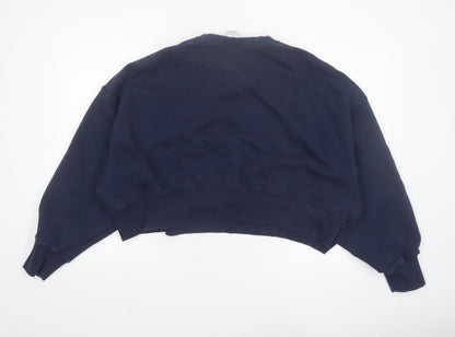 Nike Women's Navy Blue Pullover Sweatshirt M Logo Crew Neck