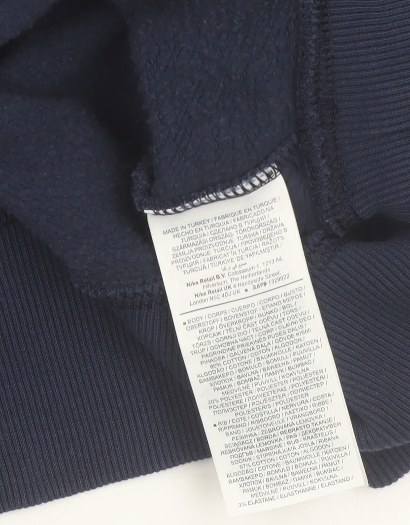 Nike Women's Navy Blue Pullover Sweatshirt M Logo Crew Neck