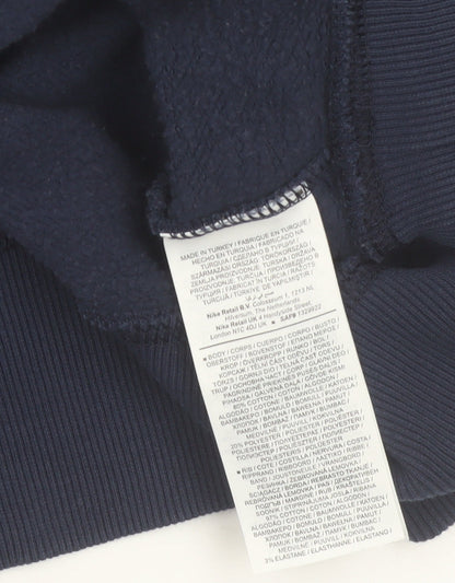 Nike Women's Navy Blue Pullover Sweatshirt M Logo Crew Neck