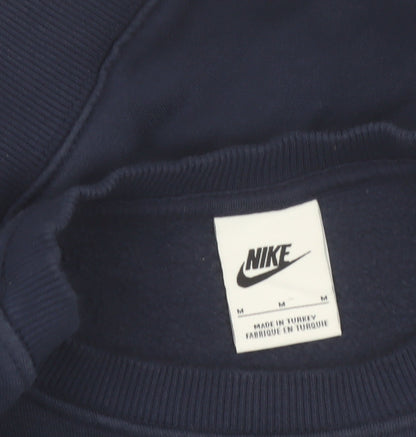 Nike Women's Navy Blue Pullover Sweatshirt M Logo Crew Neck