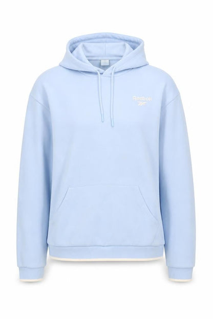 Reebok Women Light Blue Pullover Hoodie Size L Cotton Blend