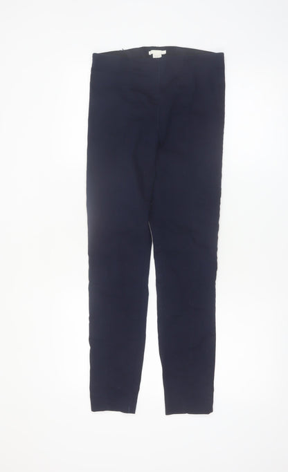 H&M Women's Blue Slim Jegging Trousers Size 10 Stretch Cotton Blend
