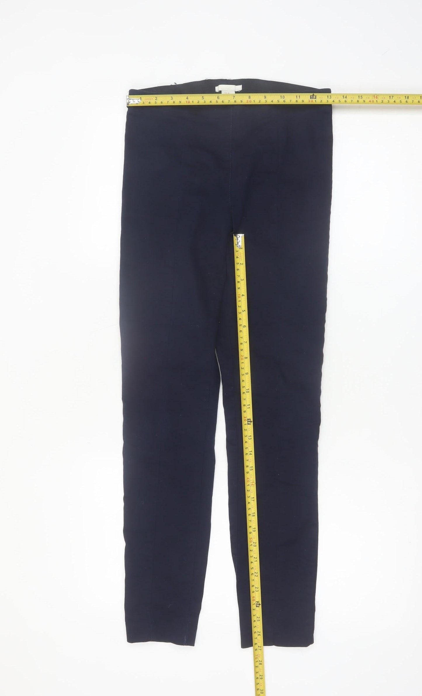 H&M Women's Blue Slim Jegging Trousers Size 10 Stretch Cotton Blend