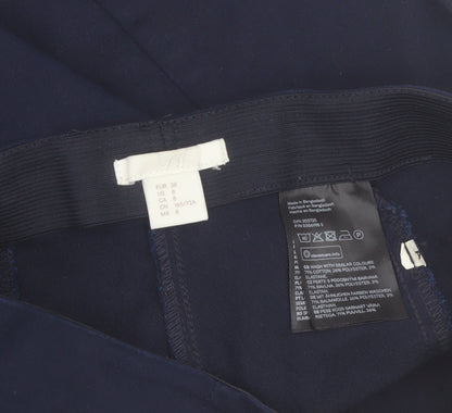 H&M Women's Blue Slim Jegging Trousers Size 10 Stretch Cotton Blend