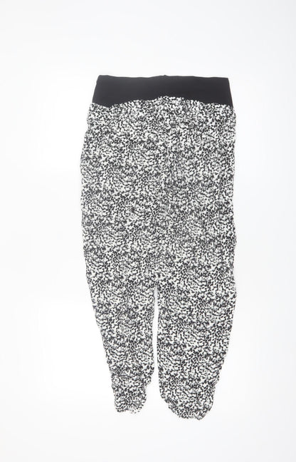 H&M MAMA Women's Black Floral Maternity Tapered Trousers Size 8