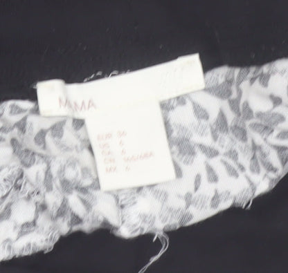 H&M MAMA Women's Black Floral Maternity Tapered Trousers Size 8