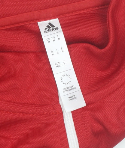 Adidas Men’s Red 1/4 Zip High Neck Sports Sweatshirt Size M