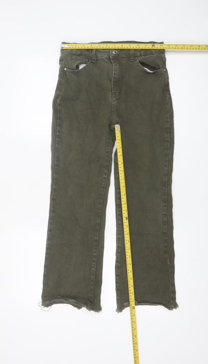 Miss Bon Womens Green Size 12 Straight Leg Denim Jeans