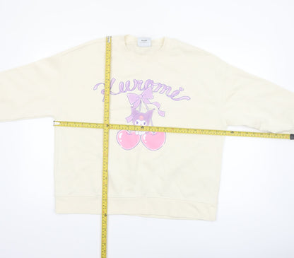 Primark Kuromi Cream Sweatshirt Women M Long Sleeve Pullover Sanrio