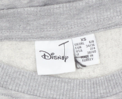 Disney Women Grey Mickey Mouse Graphic Sweatshirt XS