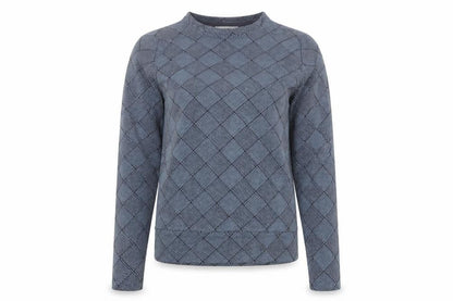 Savida Women's Blue Geometric Puff Sleeve Blouse XS