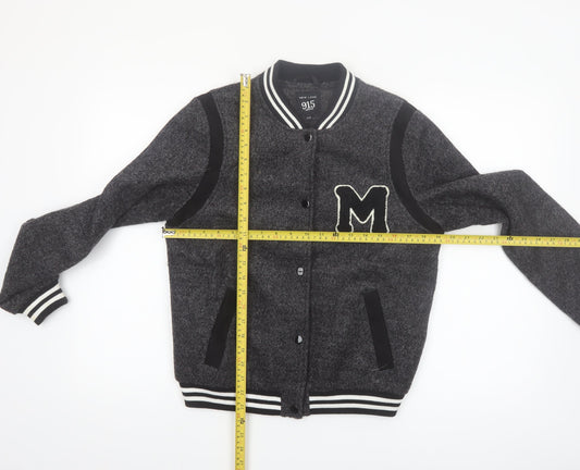 New Look Boys Grey Varsity Jacket 14-15 Years Wool Blend Lined
