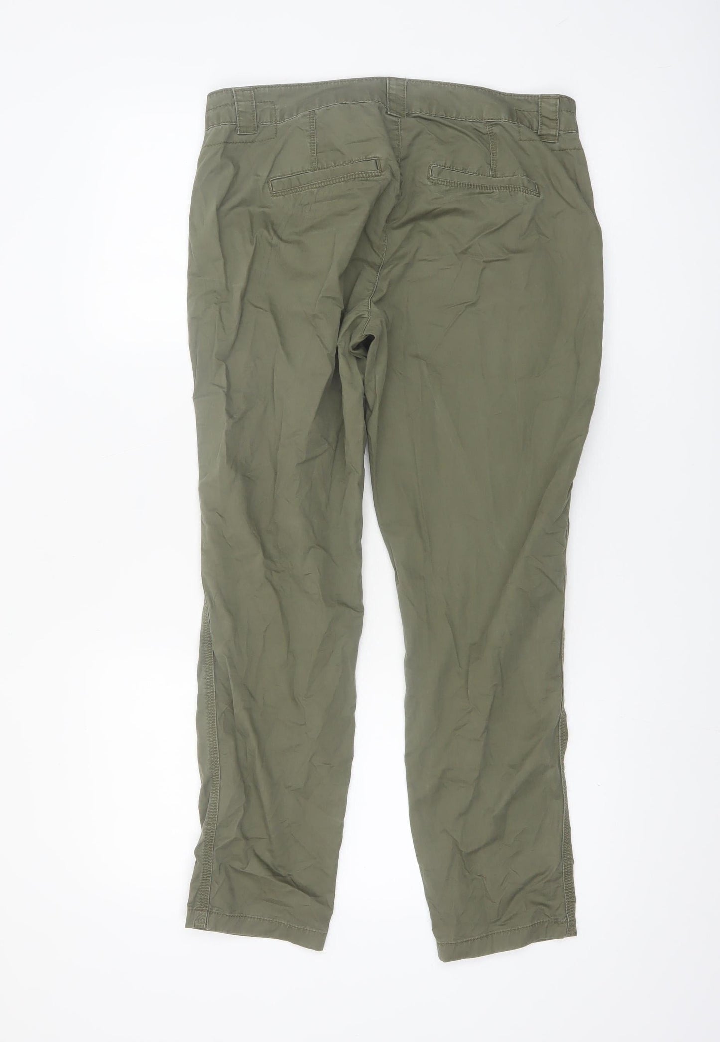 Vero Moda Women's Green Chino Trousers M 30 Straight Leg Cotton