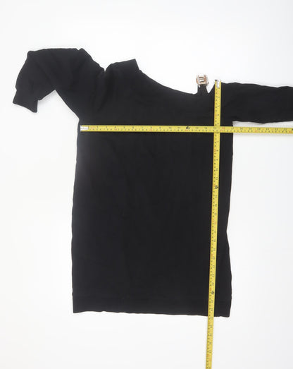 River Island Women’s Black Off Shoulder Long Sleeve Jersey Top XS