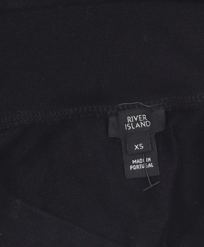 River Island Women’s Black Off Shoulder Long Sleeve Jersey Top XS