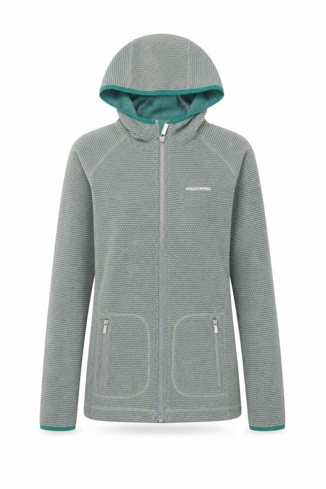 Craghoppers Women's Green Full Zip Hooded Fleece Jacket UK 8