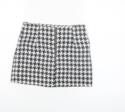 AX Paris Women's Black Mini Tweed Zip Skirt Size 8