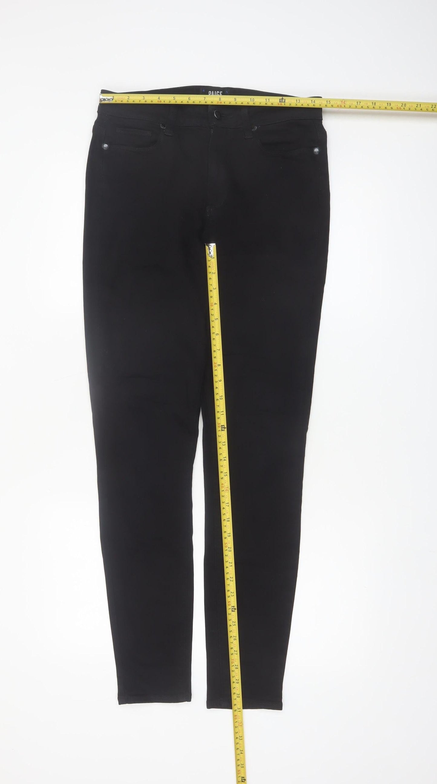 Paige Womens Black Skinny Jeans Size 29 Slim Fit Mid Rise