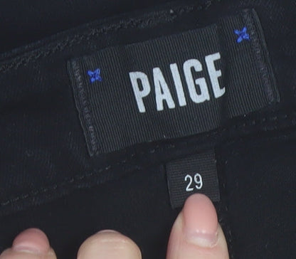 Paige Womens Black Skinny Jeans Size 29 Slim Fit Mid Rise