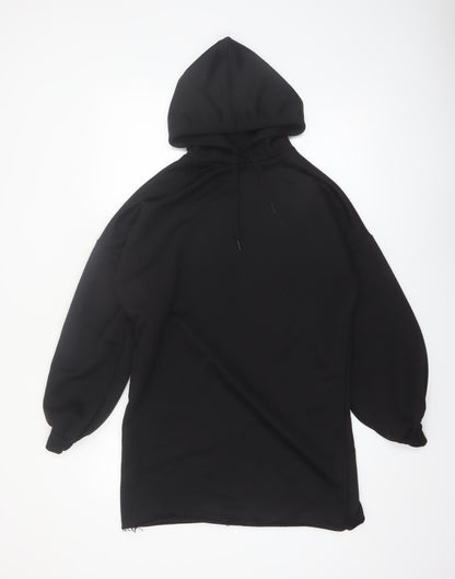 Boohoo Women Black Size 8 Pullover Hoodie Long Sleeve Polyester