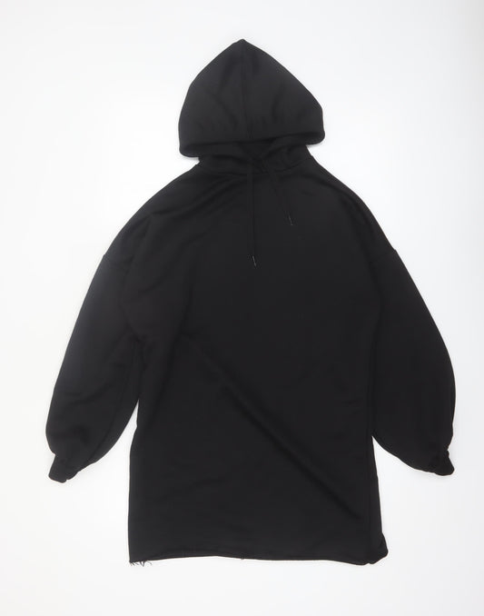 Boohoo Women Black Size 8 Pullover Hoodie Long Sleeve Polyester