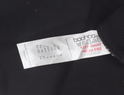 Boohoo Women Black Size 8 Pullover Hoodie Long Sleeve Polyester