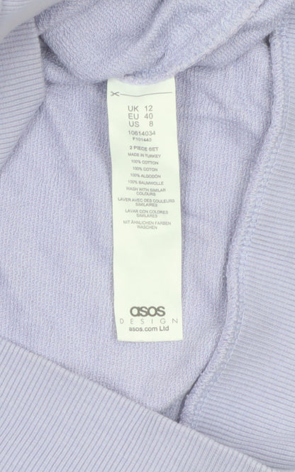 ASOS DESIGN Womens Lilac Cotton Moon Phase Sweatshirt UK 12
