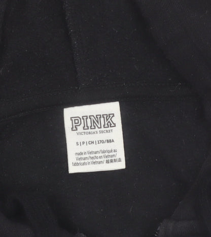 Victoria's Secret PINK Women's Black Small Full Zip Hoodie Sweatshirt