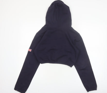 16Sixty Supremacy Womens Navy London England Cropped Hoodie XS
