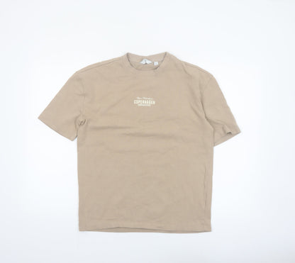 Next Men’s Beige Copenhagen Graphic Cotton T-Shirt Size S