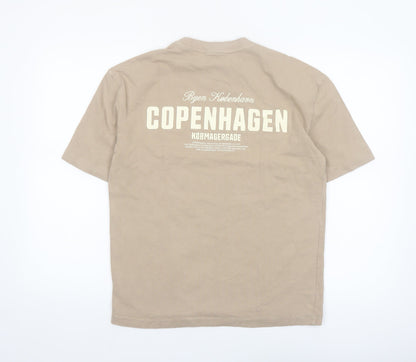 Next Men’s Beige Copenhagen Graphic Cotton T-Shirt Size S