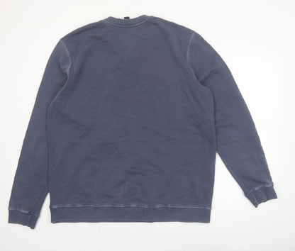 AlphaTauri Men's Blue XL Crew Neck Cotton Pullover Sweatshirt