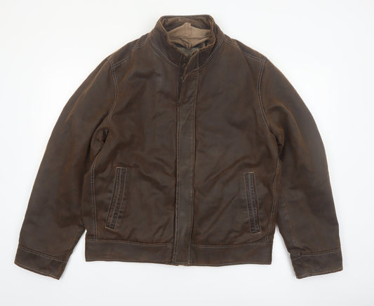 Columbia Men's Brown Medium Biker Style Cotton Blend Jacket
