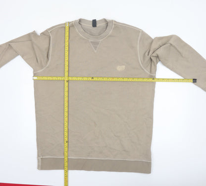 AlphaTauri Mens Beige XL Pullover Sweatshirt Crew Neck Long Sleeve