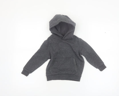Firetrap Boys Dark Grey Pullover Hoodie 2-3 Years Fleece Lined Casual
