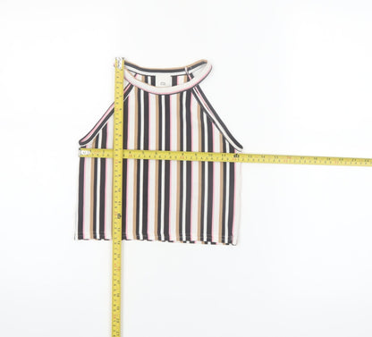 River Island Teens Multicoloured Striped Cropped Halter Tank Top 9/10yrs